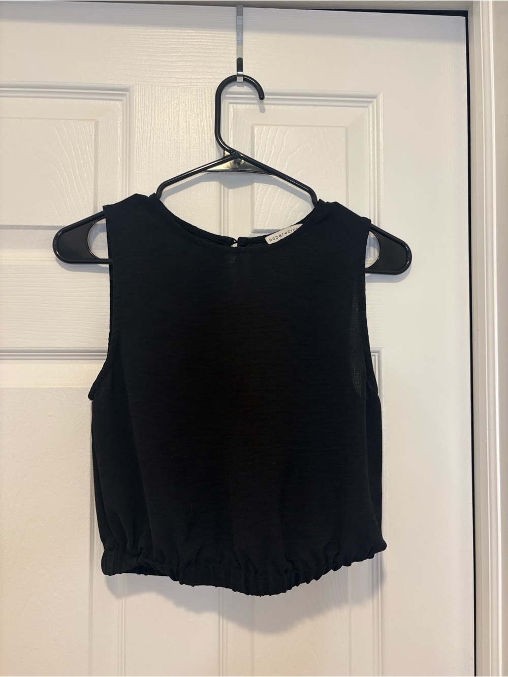 Paper Crane Black Sleeveless Cropped Top